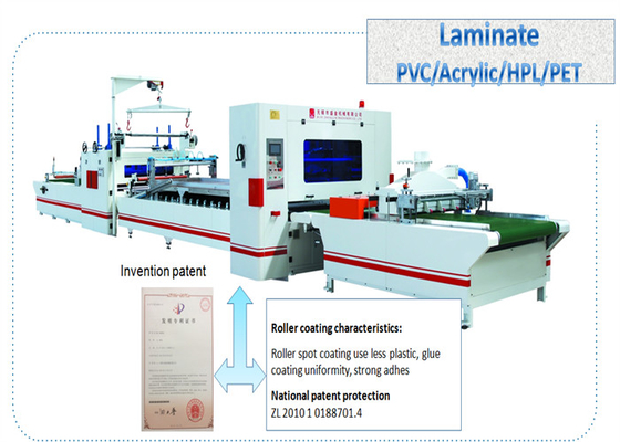 PVC Film Endüstriyel Ağaç İşleme Kaplama Laminasyon Makinesi PET Akrilik Levha PUR Tutkal